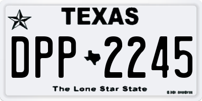 TX license plate DPP2245