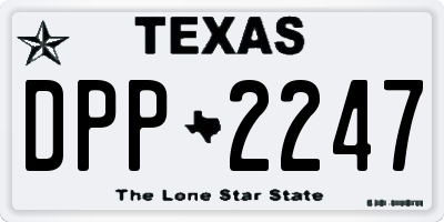 TX license plate DPP2247