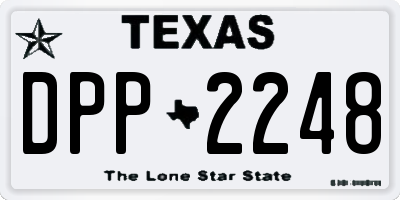 TX license plate DPP2248