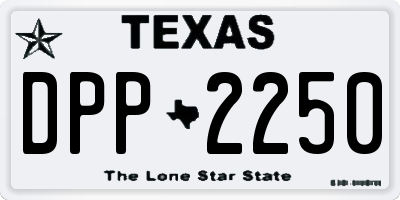 TX license plate DPP2250