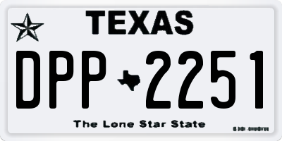 TX license plate DPP2251