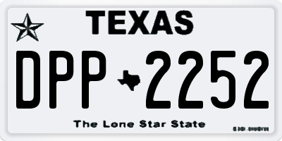 TX license plate DPP2252