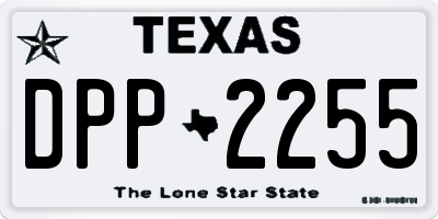 TX license plate DPP2255