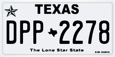 TX license plate DPP2278