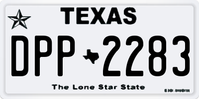 TX license plate DPP2283