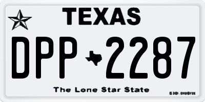 TX license plate DPP2287