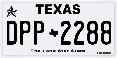 TX license plate DPP2288