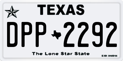 TX license plate DPP2292