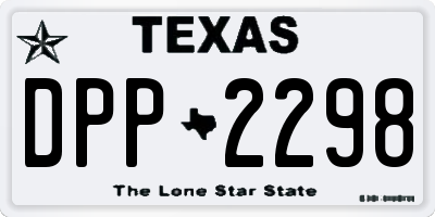 TX license plate DPP2298