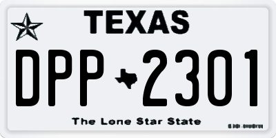 TX license plate DPP2301