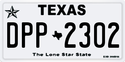 TX license plate DPP2302