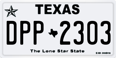 TX license plate DPP2303