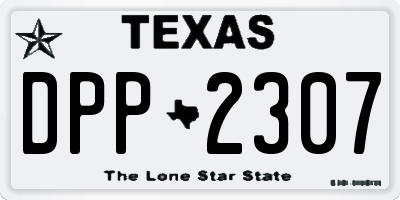 TX license plate DPP2307