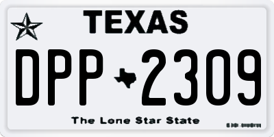 TX license plate DPP2309