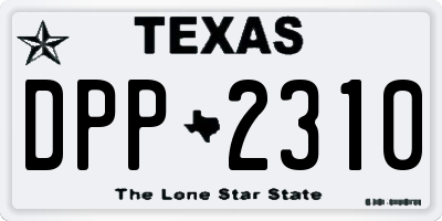 TX license plate DPP2310