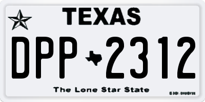 TX license plate DPP2312