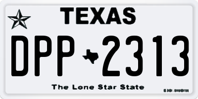 TX license plate DPP2313