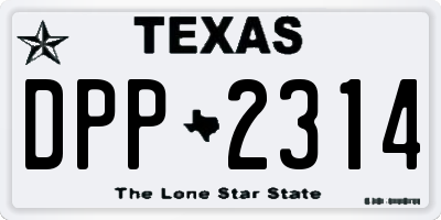 TX license plate DPP2314