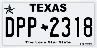 TX license plate DPP2318