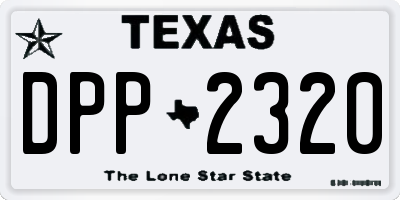 TX license plate DPP2320