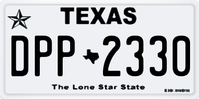 TX license plate DPP2330