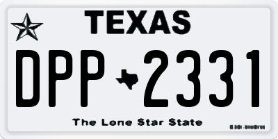 TX license plate DPP2331