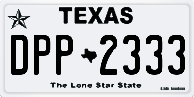 TX license plate DPP2333