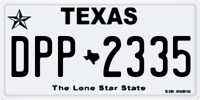 TX license plate DPP2335