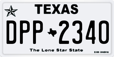 TX license plate DPP2340