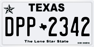 TX license plate DPP2342