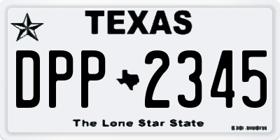 TX license plate DPP2345