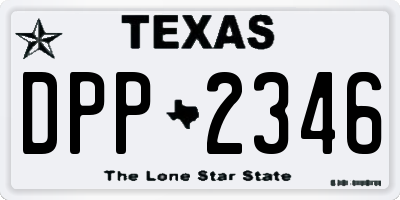 TX license plate DPP2346