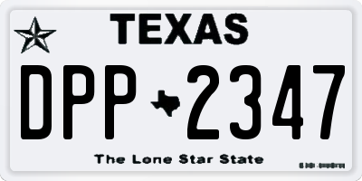 TX license plate DPP2347