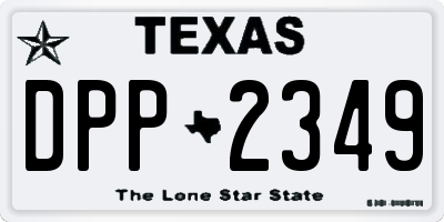 TX license plate DPP2349