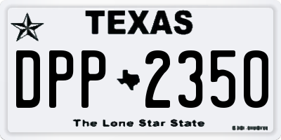 TX license plate DPP2350