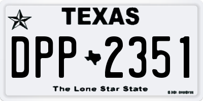 TX license plate DPP2351