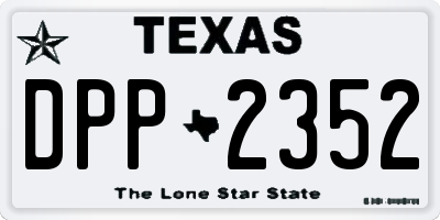 TX license plate DPP2352