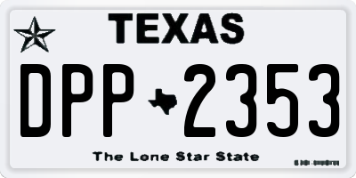 TX license plate DPP2353