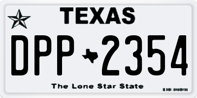 TX license plate DPP2354