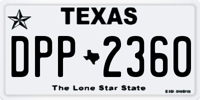 TX license plate DPP2360