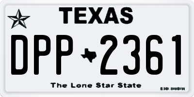 TX license plate DPP2361