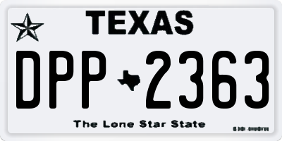 TX license plate DPP2363