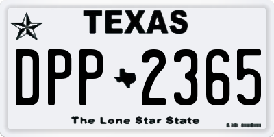 TX license plate DPP2365