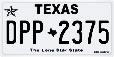 TX license plate DPP2375