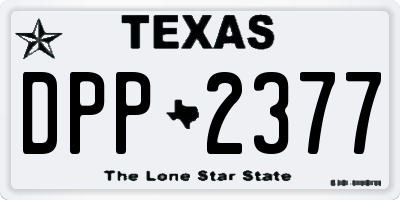 TX license plate DPP2377