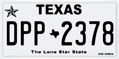 TX license plate DPP2378