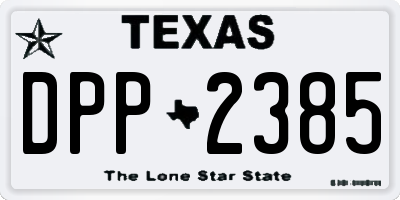 TX license plate DPP2385