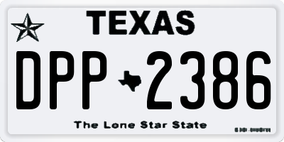 TX license plate DPP2386