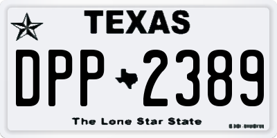 TX license plate DPP2389