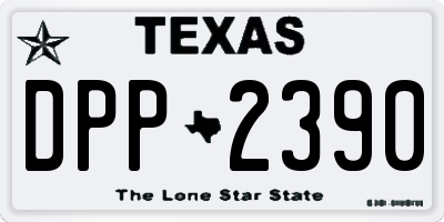 TX license plate DPP2390